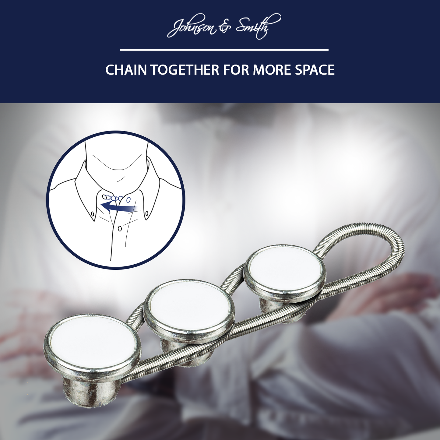 White Metal Collar Extenders (6 Pack)