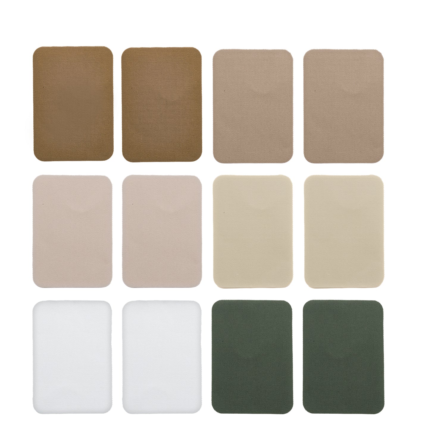 Iron On Patches (12 Piece) - Rectangles - Khaki