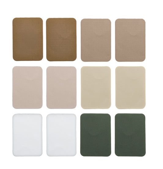 Iron On Patches (12 Piece) - Rectangles - Khaki