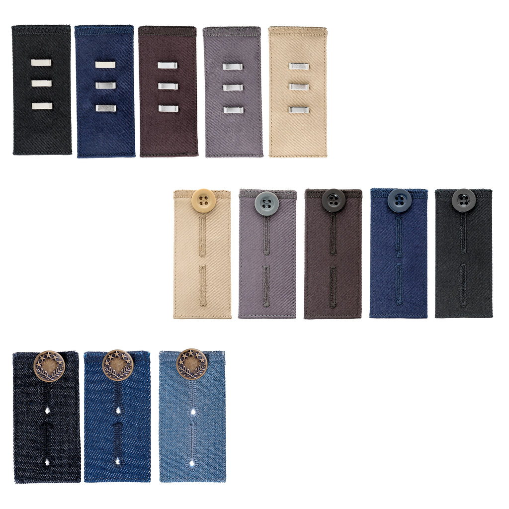 Johnson & Smith Elastic Pants Waist Extenders (6 Pack), Adjustable  Waistband Expanders for Men and Women, Jeans Pants Button Extender Set  (Black)