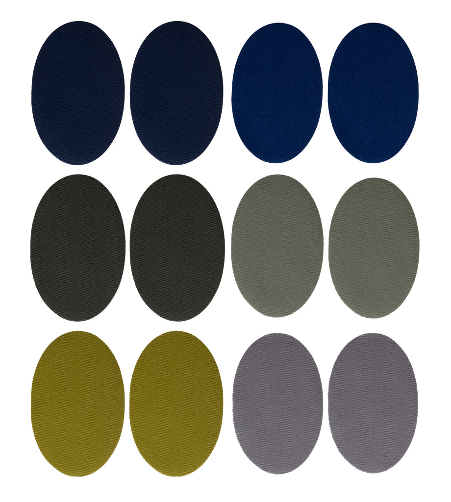 2022-Iron On Patches - 12-Piece Oval Navy