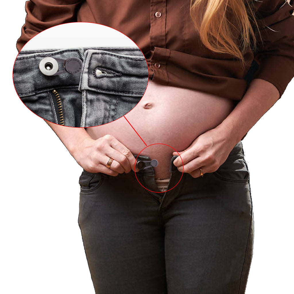 Johnson & Smith Maternity Pants Extenders - Comfortable Belly Band -  Pregnancy Pant Extender - Maternity Waistband Extender - Jean Belly Belt  Black